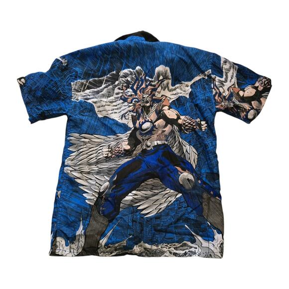 Vintage Claudio Nucci Anime Button Up Shirt Boys SZ S 8 Anime Winged Warrior - Picture 2 of 8